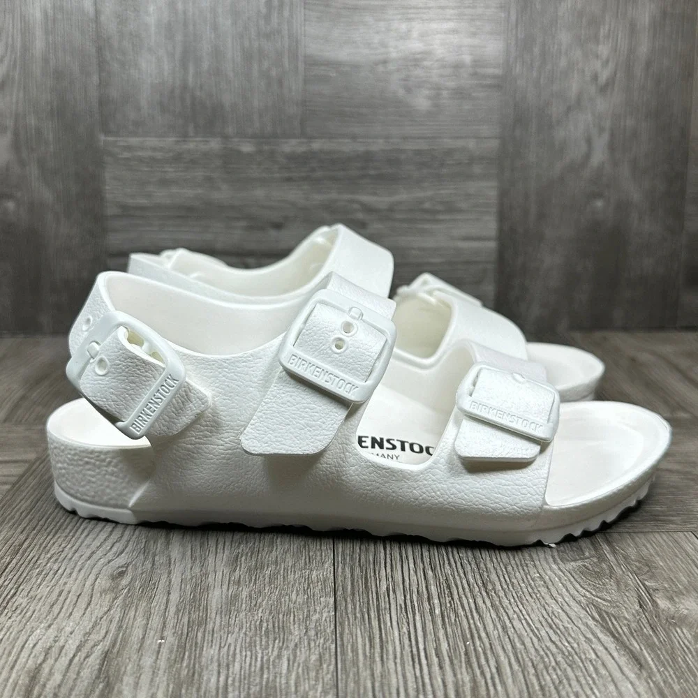 Birkenstock Milano EVA Sandals Kids 8 White EVA Waterproof Backstrap NEW
